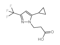 3-[5-Cyclopropyl-3-(trifluoromethyl)-1H-pyrazol-1-yl]propanoic acid structure