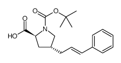 1,2-Pyrrolidinedicarboxylic acid, 4-[(2E)-3-phenyl-2-propen-1-yl]-, 1-(1,1-dimethylethyl) ester, (2S,4R) Structure