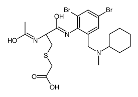 2-[(2R)-2-acetamido-3-[2,4-dibromo-6-[[cyclohexyl(methyl)amino]methyl]anilino]-3-oxopropyl]sulfanylacetic acid结构式