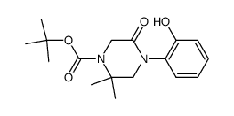 4-(2-hydroxyphenyl)-2,2-dimethyl-5-oxopiperazine-1-carboxylic acid t-butyl ester Structure