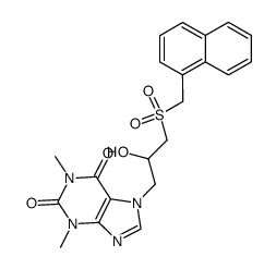 7-[2-hydroxy-3-(naphthalen-1-yl-methanesulfonyl)-propyl]-1,3-dimethyl-3,7-dihydro-purine-2,6-dione结构式