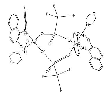 [Ag2(OTf)2(4-(dinaphtho[2,1-d:1',2'-g][1,3,6,2]dioxathiaphosphocin-4-yl)morpholine)2] Structure