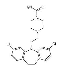 4-[2-(3,7-dichloro-10,11-dihydro-dibenzo[b,f]azepin-5-yl)-ethyl]-piperazine-1-carboxylic acid amide Structure