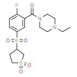 1,1-dioxidotetrahydro-3-thienyl 3-[(4-ethyl-1-piperazinyl)carbonyl]-4-fluorophenyl sulfone Structure
