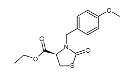 (-)-3-(4-methoxybenzyl)-2-oxo-thiazolidine-4-carboxylic acid ethyl ester结构式