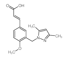 (2E)-3-{3-[(3,5-Dimethyl-1H-pyrazol-1-yl)methyl]-4-methoxyphenyl}acrylic acid结构式
