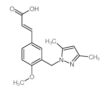 (2E)-3-{3-[(3,5-Dimethyl-1H-pyrazol-1-yl)methyl]-4-methoxyphenyl}acrylic acid Structure