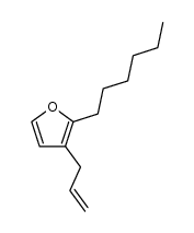 2-hexyl-3-(2-propenyl)furan Structure