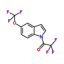 2,2,2-Trifluoro-1-[5-(trifluoromethoxy)-1H-indol-1-yl]ethanone结构式