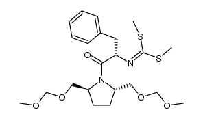 (2S,5S)-N-[(S)-N-bis(methylthio)methylenephenylalanyl]-2,5-bis(methoxymethoxymethyl)pyrrolidine结构式