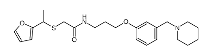 N-[3-{3-(piperidinomethyl)phenoxy}propyl]-2-{1-(2-furyl)ethylthio}acetamide Structure