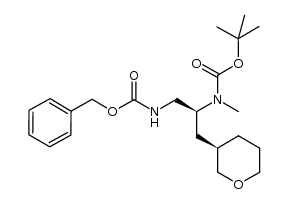 1,1-dimethylethyl methyl{(1S)-2-({[(phenylmethyl)oxy]carbonyl}amino)-1-[(3R)-tetrahydro-2H-pyran-3-ylmethyl]ethyl}carbamate结构式