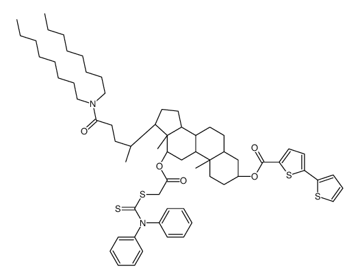 [(3R,5R,8R,9S,10S,12S,13R,14S,17R)-17-[(2R)-5-(dioctylamino)-5-oxopentan-2-yl]-12-[2-(diphenylcarbamothioylsulfanyl)acetyl]oxy-10,13-dimethyl-2,3,4,5,6,7,8,9,11,12,14,15,16,17-tetradecahydro-1H-cyclopenta[a]phenanthren-3-yl] 5-thiophen-2-ylthiophene-2-car结构式