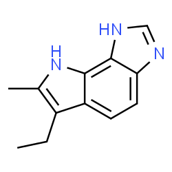 Pyrrolo[2,3-e]benzimidazole, 6-ethyl-1,8-dihydro-7-methyl- (9CI) structure