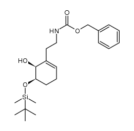 benzyl 2-((5R,6S)-5-(tert-butyldimethylsilyloxy)-6-hydroxycyclohex-1-enyl)ethylcarbamate结构式