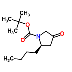 2-Methyl-2-propanyl (2R)-2-butyl-4-oxo-1-pyrrolidinecarboxylate Structure