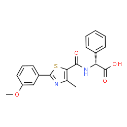 (2R)-({[2-(3-methoxyphenyl)-4-methyl-1,3-thiazol-5-yl]carbonyl}amino)(phenyl)ethanoic acid Structure