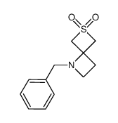 1-benzyl-6,6-dioxo-6-thia-1-azaspiro[3.3]heptane结构式