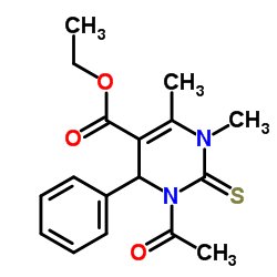 Ethyl 3-acetyl-1,6-dimethyl-4-phenyl-2-thioxo-1,2,3,4-tetrahydro-5-pyrimidinecarboxylate Structure