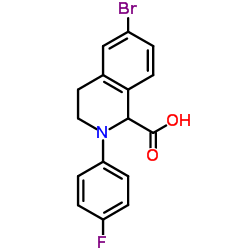 2-(4-FLUORO-PHENYL)-6-BROMO-1,2,3,4-TETRAHYDRO-ISOQUINOLINE-1-CARBOXYLIC ACID结构式