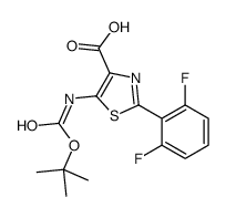 5-(叔丁氧羰基氨基)-2-(2,6-二氟苯基)噻唑-4-羧酸结构式