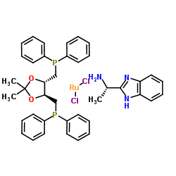 二氯[(4S,5S)-(+)-4,5-双(二苯基膦基甲基)-2,2-二甲基-1,3-二氧戊环] [(S)-(-)-2-(α-甲基甲胺)-1H-苯并咪唑]钌(II)图片