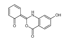 (2Z)-7-hydroxy-2-(6-oxocyclohexa-2,4-dien-1-ylidene)-1H-3,1-benzoxazin-4-one结构式