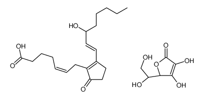 2-[(1S)-1,2-dihydroxyethyl]-3,4-dihydroxy-2H-furan-5-one,(E)-7-[2-[(E)-3-hydroxyoct-1-enyl]-5-oxocyclopenten-1-yl]hept-5-enoic acid结构式