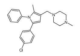 1-[[5-(4-chlorophenyl)-2-methyl-1-phenylpyrrol-3-yl]methyl]-4-methylpiperazine Structure
