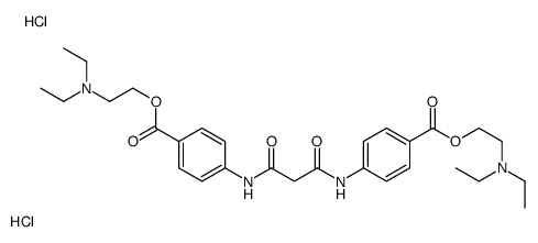 2-[4-[[3-[4-[2-(diethylazaniumyl)ethoxycarbonyl]anilino]-3-oxopropanoyl]amino]benzoyl]oxyethyl-diethylazanium,dichloride结构式