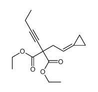 diethyl 2-but-1-ynyl-2-(2-cyclopropylideneethyl)propanedioate结构式