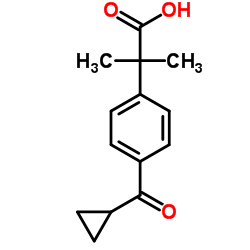 2-(4-(环丙烷羰基)苯基)-2-甲基丙酸结构式