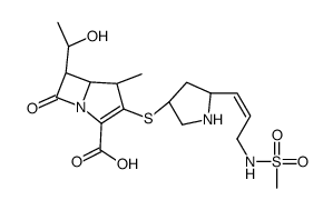 (4R,5S)-6-(1-hydroxyethyl)-3-[(3S,5S)-5-[(E)-3-(methanesulfonamido)prop-1-enyl]pyrrolidin-3-yl]sulfanyl-4-methyl-7-oxo-1-azabicyclo[3.2.0]hept-2-ene-2-carboxylic acid Structure