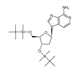 4-amino-1-(2-deoxy-3,5-di-O-tert-butyldimethylsilyl-β-D-ribofuranosyl)imidazol(4,5-c)pyridine Structure