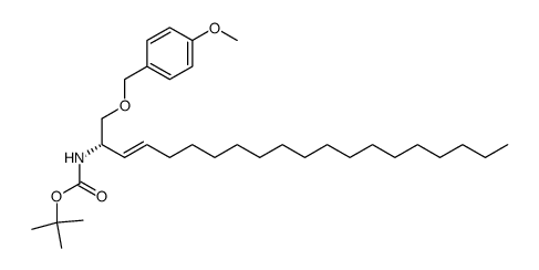 [(E)-(S)-1-(4-Methoxy-benzyloxymethyl)-nonadec-2-enyl]-carbamic acid tert-butyl ester结构式
