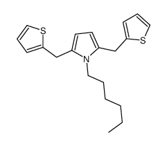 1-hexyl-2,5-bis(thiophen-2-ylmethyl)pyrrole Structure
