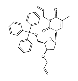 3'-O-,N3-diallyl-5'-O-trityl thymidine Structure