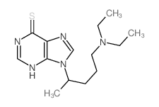 6H-Purine-6-thione,9-[4-(diethylamino)-1-methylbutyl]-1,9-dihydro- Structure