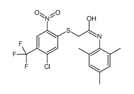 N1-MESITYL-2-([5-CHLORO-2-NITRO-4-(TRIFLUOROMETHYL)PHENYL]THIO)ACETAMIDE structure