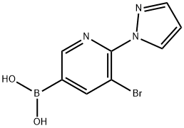 5-Bromo-6-(1H-pyrazol-1-yl)pyridine-3-boronic acid结构式