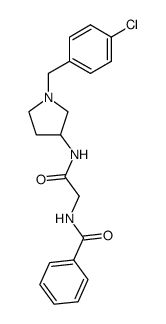 3-(N-benzoylglycyl)amino-1-(4-chlorobenzyl)pyrrolidine Structure