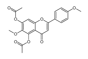 [5-acetyloxy-6-methoxy-2-(4-methoxyphenyl)-4-oxochromen-7-yl] acetate Structure