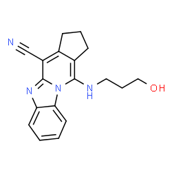 11-((3-hydroxypropyl)amino)-2,3-dihydro-1H-benzo[4,5]imidazo[1,2-a]cyclopenta[d]pyridine-4-carbonitrile结构式