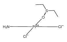 cis-{Pt(diethyl sulfoxide)(ammonia)Cl2}结构式
