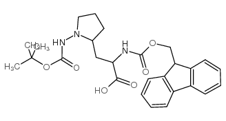 2-正-Fmoc-氨基-3-(2-N-Boc-氨基-吡咯烷)丙酸结构式
