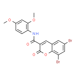 6,8-Dibromo-N-(2,4-dimethoxyphenyl)-2-oxo-2H-chromene-3-carboxamide结构式