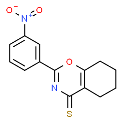 2-(3-nitrophenyl)-5,6,7,8-tetrahydro-4H-benzo[e][1,3]oxazine-4-thione structure