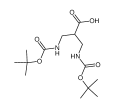3-[(tert-butoxycarbonyl)amino]-2-{[(tert-butoxycarbonyl)amino]methyl}propanoic acid Structure