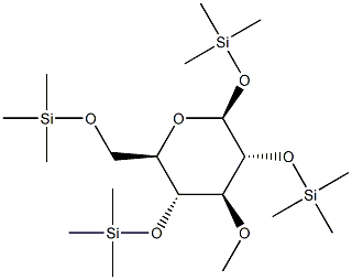 3-O-Methyl-1-O,2-O,4-O,6-O-tetrakis(trimethylsilyl)-β-D-glucopyranose结构式