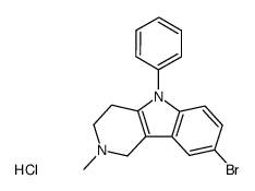 8-Bromo-2-methyl-5-phenyl-2,3,4,5-tetrahydro-1H-pyrido[4,3-b]indole; hydrochloride结构式
